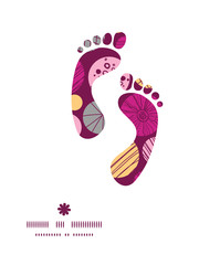 Vector abstract textured bubbles footprints silhouettes pattern