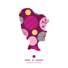 Vector abstract textured bubbles girl portrait silhouette
