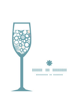 Vector colorful bubbles wine glass silhouette pattern frame
