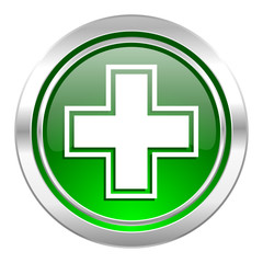 pharmacy icon, green button