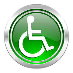 wheelchair icon, green button