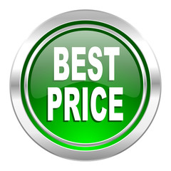 best price icon, green button