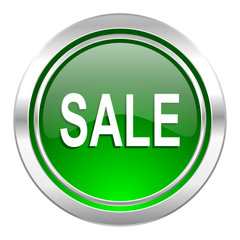 sale icon, green button