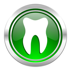 tooth icon, green button