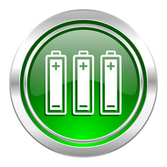 battery icon, green button, power sign