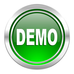 demo icon, green button