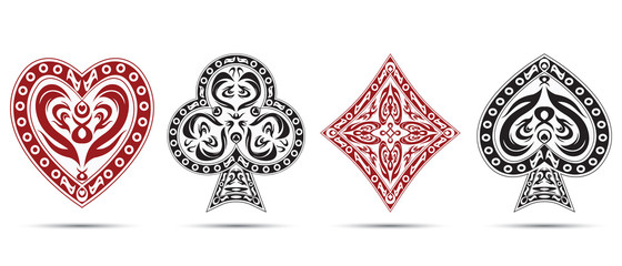 poker cards symbols isolated on white background