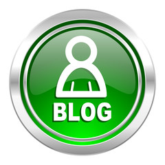 blog icon, green button