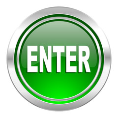 enter icon, green button