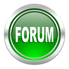 forum icon, green button