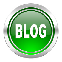 blog icon, green button
