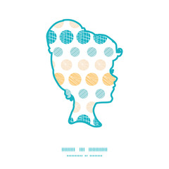 Vector texture circles stripes abstract girl portrait silhouette