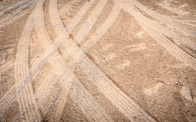 Tire mark on sand