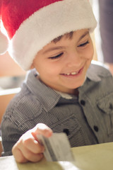 Boy with santa hat