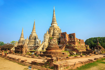 Fototapeta premium Wat Phrasisanpetch in the Ayutthaya Historical Park, Ayutthaya,