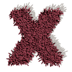 X lettera tappeto microfibra 3d, isolata su sfondo bianco