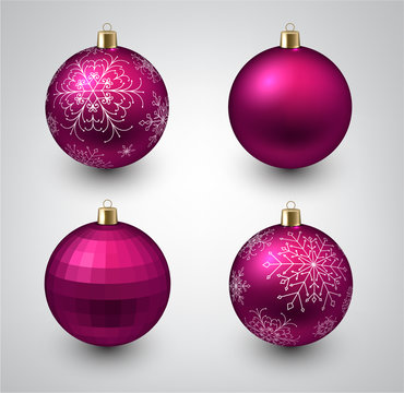 Magenta Christmas Balls.