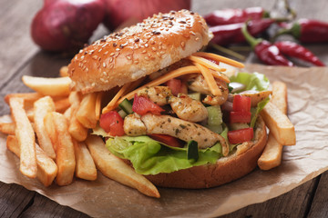 Chicken salad burger