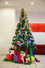 Office room decorated for Christmas