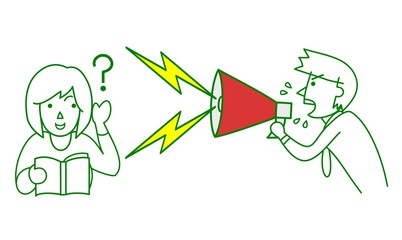 文句を言う男性と無視する女性