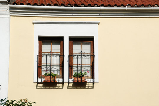 Vintage home window, Xanthi, Greece