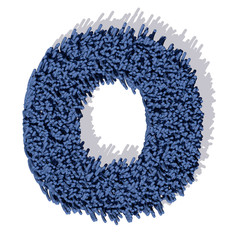 O lettera tappeto blu 3d, isolata su sfondo bianco
