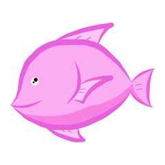 pink fish isolated illustration