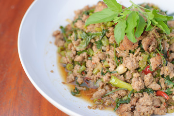 Thai spicy pork basil