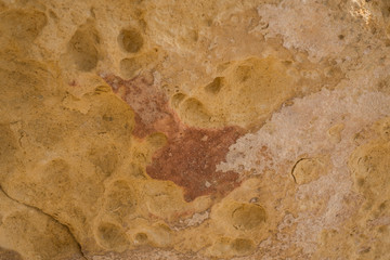 Ancient Stone still showing color from it's painter