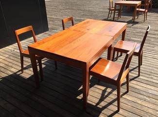 wooden dinning table outdoor