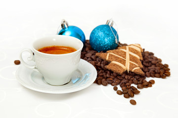 Christmas coffee - espresso and decoration