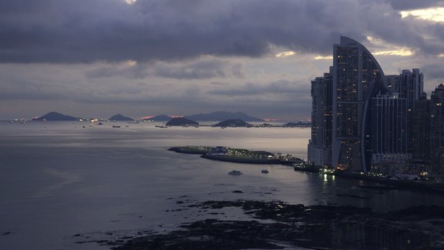 Panama City Trump Ocean Club Skyscraper Near Sea 4K