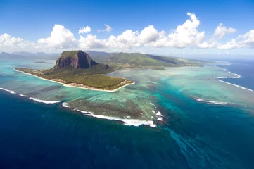 Foto auf Acrylglas Le Morne, Mauritius Luftbild Mauritius
