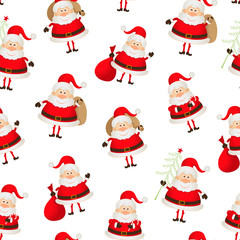 seamless pattern set of Santa Clauses