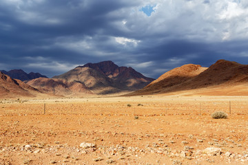Naklejka na ściany i meble panorama of fantrastic Namibia moonscape landscape