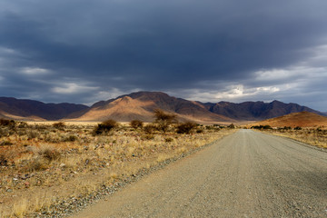 panorama of fantrastic Namibia moonscape landscape