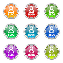 blog colorful vector icons set