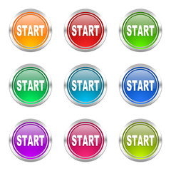 start colorful vector icons set