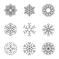 Obraz premium Snowflake icons set