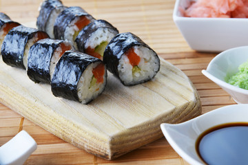 Delicious sushi rolls