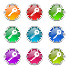 key colorful vector icons set