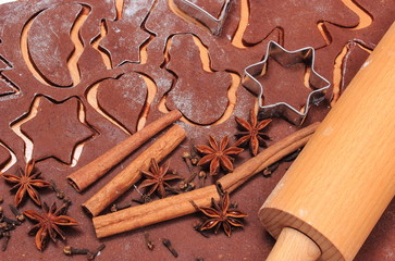 Spice and accessories for baking on dough for gingerbread
