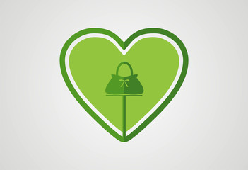 Love fashion shopping icon logo vector