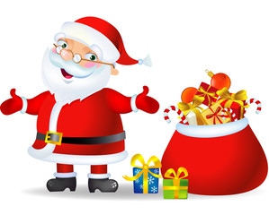 Santa with a bag of Christmas Gifts