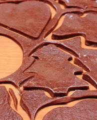 Dough for gingerbread in shape of christmas tree