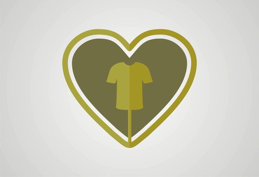 Love fashion shopping icon logo vector