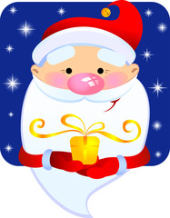 Santa Claus with a gift