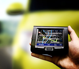 Gps in a man hand.