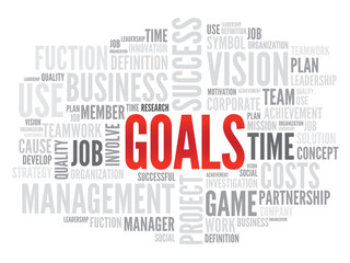 GOALS business concept in word tag cloud, vector background