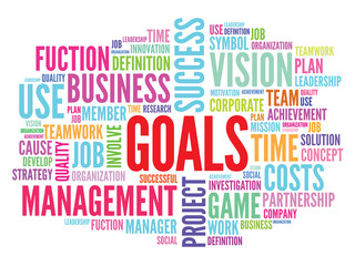 GOALS business concept in word tag cloud, vector background